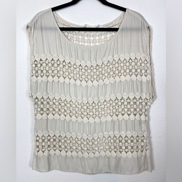The Addison Story Anthropologie Silk & Cotton Crochet Women's Top - Picture 1 of 10